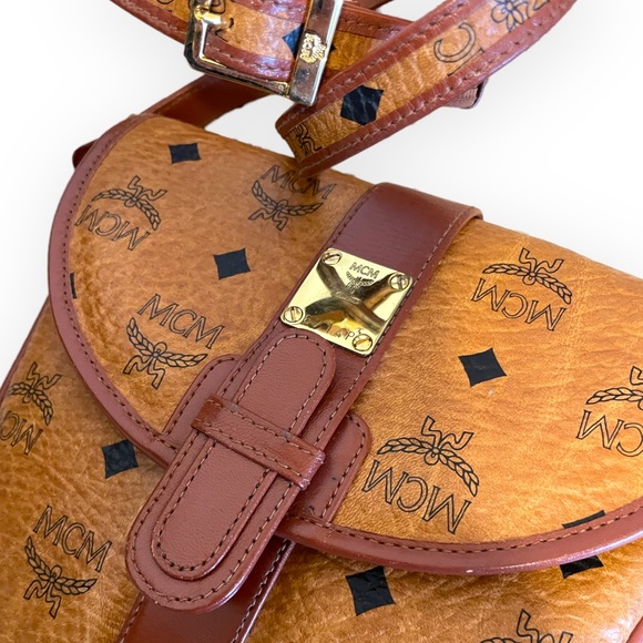 Vintage MCM Cognag Monogram Visetos Crossbody Flap Bag - Picture 14 of 14